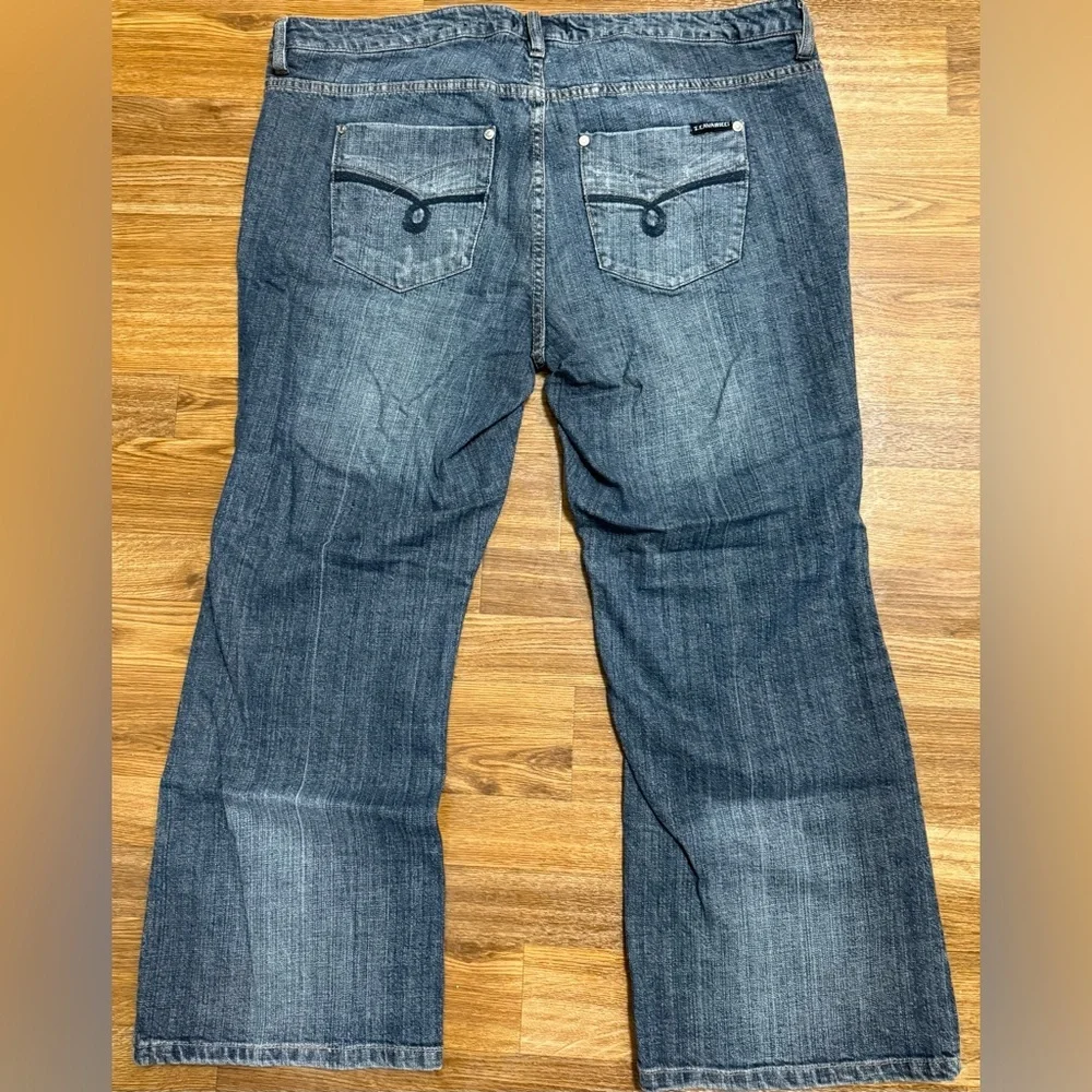 Vintage 90's Z.Cavaricci Women's Plus Low Rise Flare Med Wash Blue Jeans 20